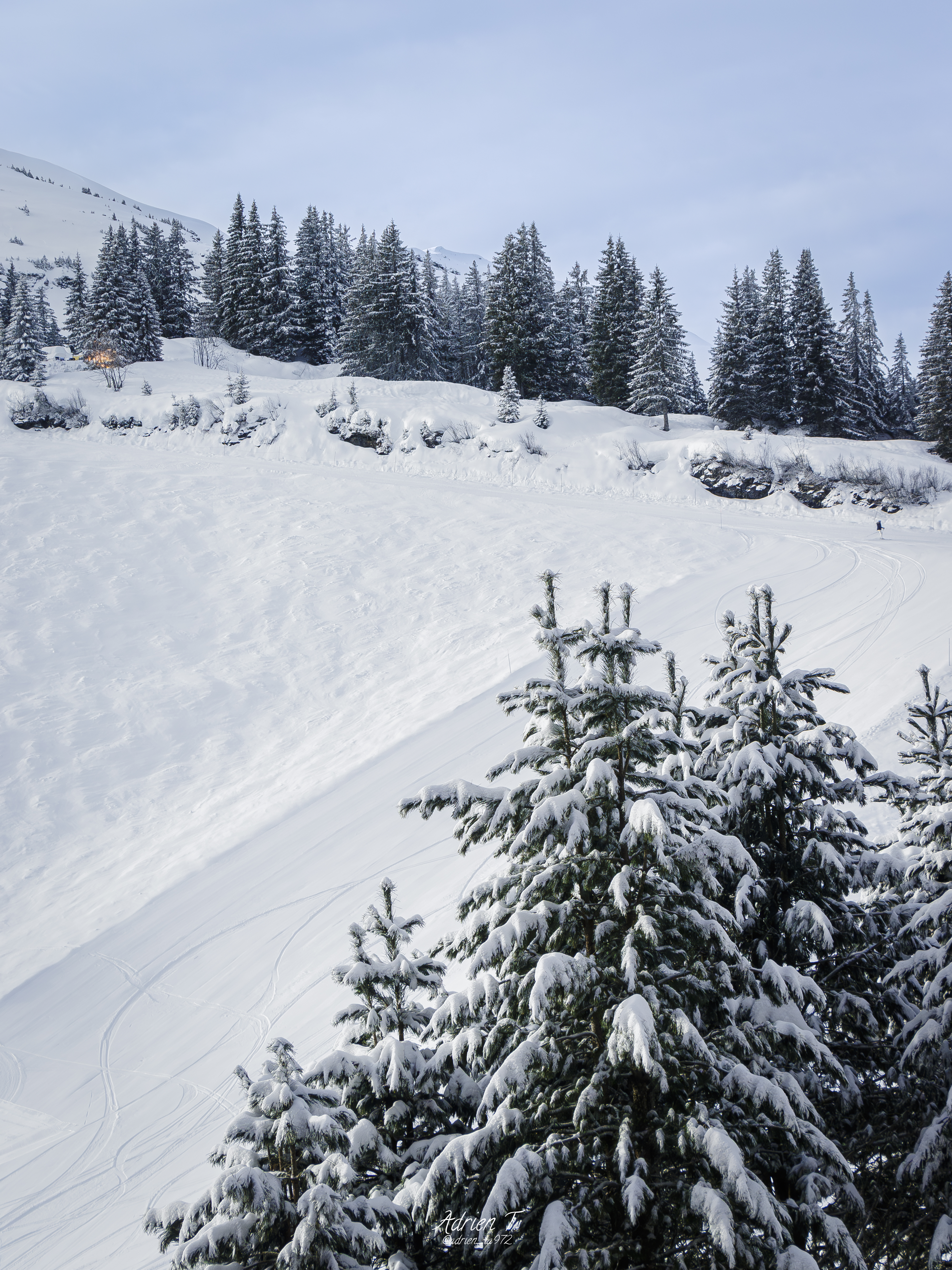 Photo de randonnée dans les Pyrénées, sur le chemin en direction du col des Sarradets. Vue sur le Pic de la Pahule et le Mont Mourgat.